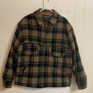 John Rich Bros Woolrich Jacket Men L Heavy Plaid Hunting Coat Full Zip Wool #DT